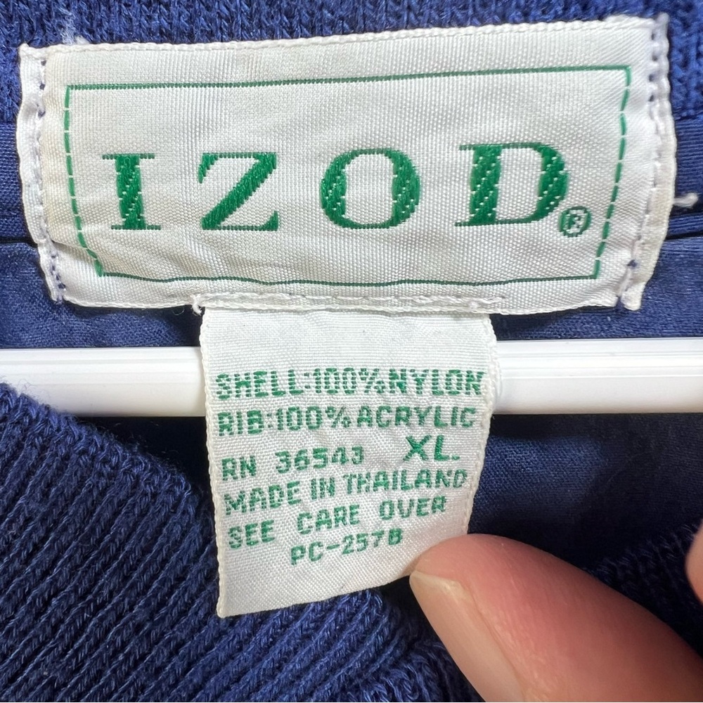 Vintage-Men’s IZOD Blue Pullover Windbreaker Golf Jacket-Size XL - V Neck. - Picture 3 of 6